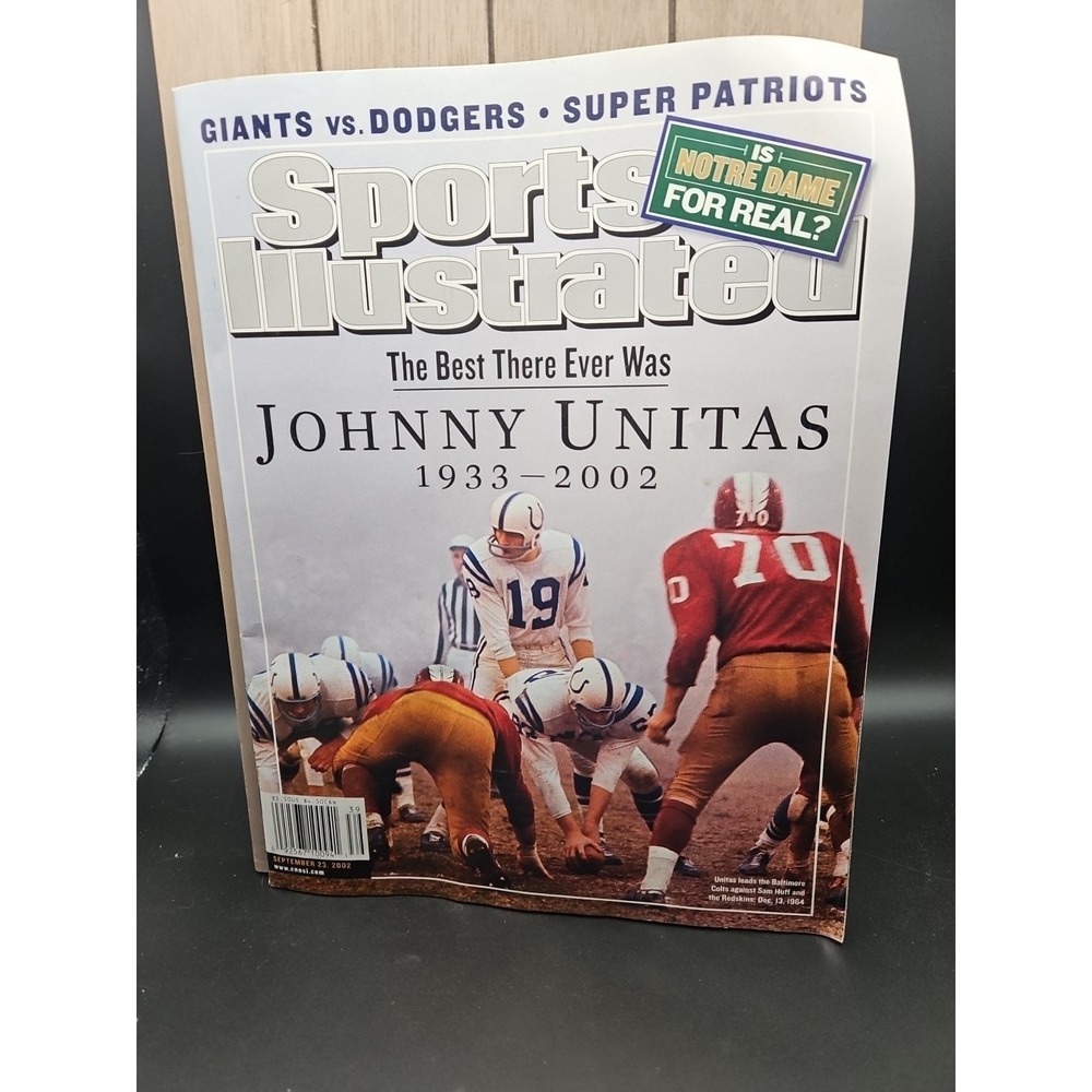 Sports Illustrated Magazine Johnny Unitas The Best 1933-2002 Cover Sept 23, 2002